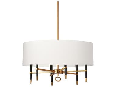 Dainolite Langford 6-Light Vintage Bronze Black Drum Chandelier DNLAN246CVBWH
