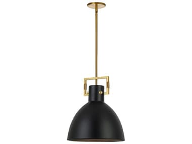 Dainolite Liberty 1-Light Matte Black Aged Brass Dome Pendant DNLBY141PMBAGB