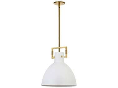 Dainolite Liberty 1-Light Matte White Aged Brass Dome Pendant DNLBY141PMWAGB