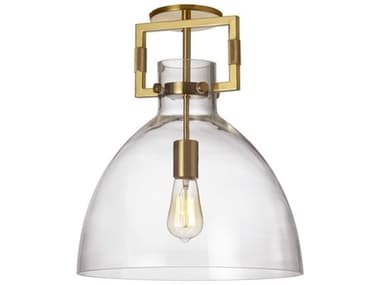 Dainolite Liberty 1-Light Aged Brass Dome Semi Flush Mount DNLBY151SFAGB