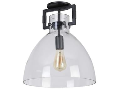 Dainolite Liberty 1-Light Matte Black Dome Semi Flush Mount DNLBY151SFMB
