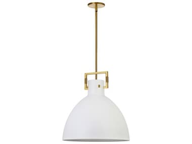 Dainolite Liberty 1-Light Matte White Aged Brass Dome Pendant DNLBY201PMWAGB