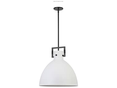 Dainolite Liberty 1-Light Matte White Black Dome Pendant DNLBY201PMWMB