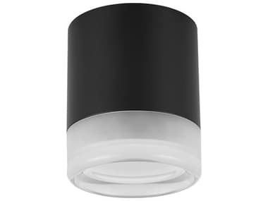 Dainolite Lucia 1-Light Matte Black Cylinder Flush Mount DNLUC715LEDFHMB