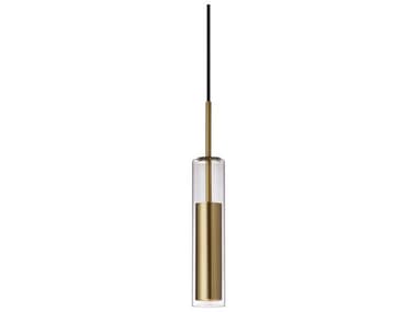 Dainolite Luna 1-Light Aged Brass Cylinder Mini Pendant DNLUN1LEDPAGB