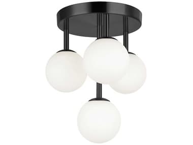 Dainolite Megallan 4-Light Matte Black Globe Flush Mount DNMGL94FHMB