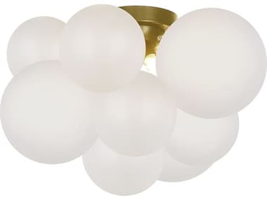 Dainolite Miles 3-Light Aged Brass Globe Flush Mount DNMLS143FHAGBFR