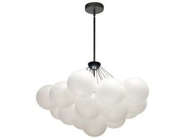 Dainolite Miles 4-Light Matte Black Globe Chandelier DNMLS274CMBFR