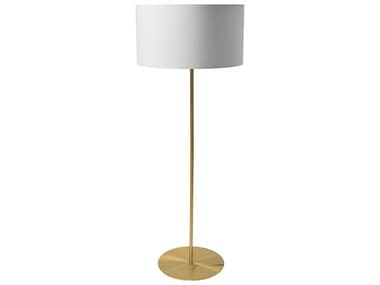 Dainolite Maine Aged Brass White Fabric Floor Lamp DNMM221FAGB790