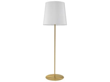 Dainolite Maine Aged Brass White Fabric Floor Lamp DNMM681FAGB790
