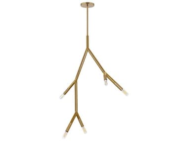 Dainolite Morgan 5-Light Aged Brass Linear Mini Pendant DNMOR125PAGB