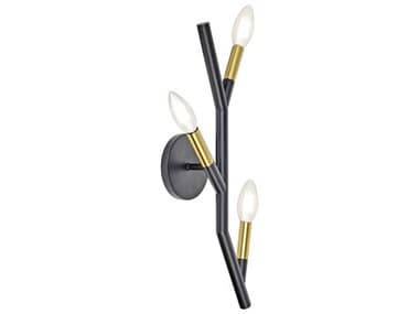 Dainolite Morgan 3-Light Matte Black Aged Brass Wall Sconce DNMOR203WMBAGB