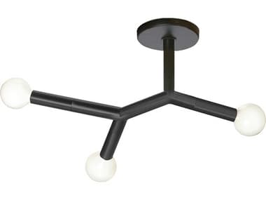 Dainolite Morgan 3-Light Matte Black Linear Semi Flush Mount DNMOR213SFMB