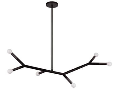 Dainolite Morgan 6-Light Matte Black Linear Island Pendant DNMOR396HPMB