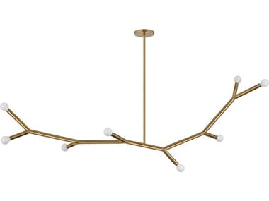 Dainolite Morgan 8-Light Aged Brass Linear Island Pendant DNMOR608HPAGB