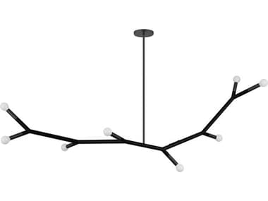 Dainolite Morgan 8-Light Matte Black Linear Island Pendant DNMOR608HPMB