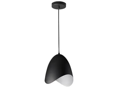 Dainolite Myra 1-Light Black White Dome Mini Pendant DNMYR81PBK