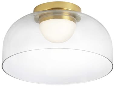 Dainolite Nadine 1-Light Aged Brass Dome Flush Mount DNNAD1210LEDFHAGB