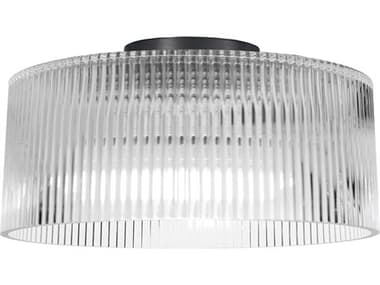 Dainolite Nadine 1-Light Matte Black Drum Flush Mount DNNAD123FHMBFL