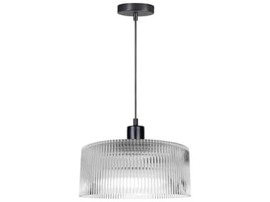 Dainolite Nadine 1-Light Matte Black Drum Mini Pendant DNNAD123PMBFL
