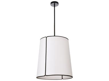 Dainolite Notched Drum 3-Light Black White Pendant DNNDR183PBKWH
