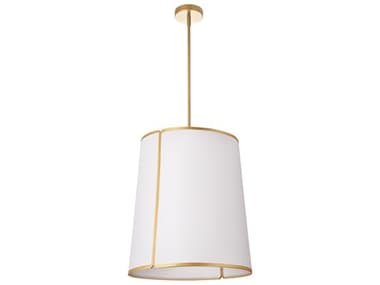 Dainolite Notched Drum 3-Light Gold White Pendant DNNDR183PGLDWH