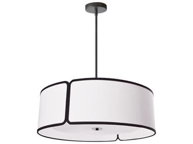 Dainolite Notched Drum 4-Light Black Pendant DNNDR243PBKWH