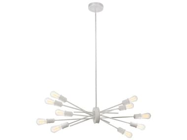 Dainolite Nebraska 10-Light Matte White Linear Sputnik Pendant DNNEB3910HPWH