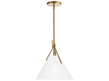 Dainolite Nicole 1-Light Aged Brass White Opal Mini Pendant DNNIC101PAGB