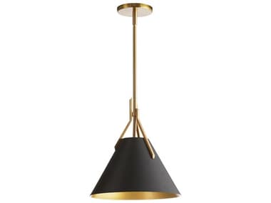 Dainolite Nicole 1-Light Aged Brass Black Gold Mini Pendant DNNIC101PAGBBK