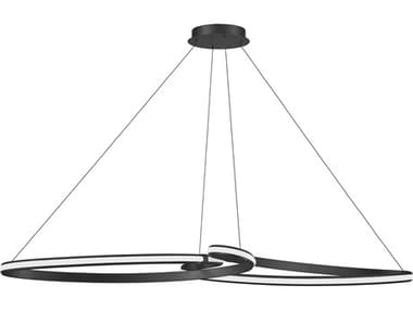 Dainolite Nola 1-Light Matte Black White Island Pendant DNNOL6066LEDHPMB