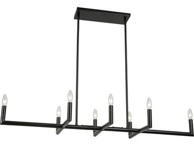 Dainolite Nora 8-Light Matte Black Linear Island Pendant DNNOR478HCMB