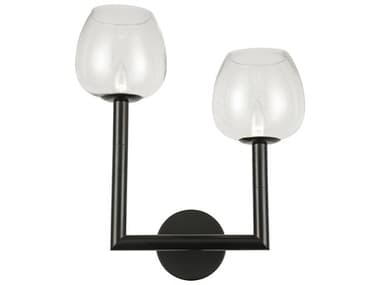 Dainolite Nora 2-Light Matte Black Wall Sconce DNNORL112WMBCLR