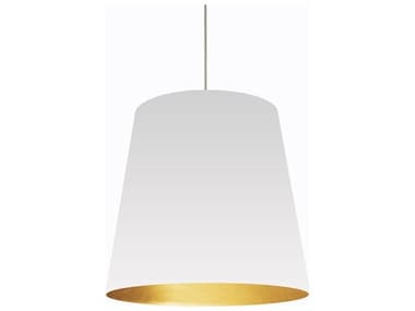 Dainolite Oversized Drum 1-Light Polished Chrome White Pendant DNODL692