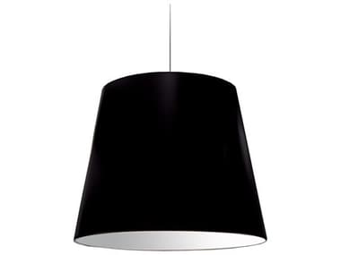 Dainolite Oversized Drum 1-Light Black Polished Chrome Pendant DNODL797