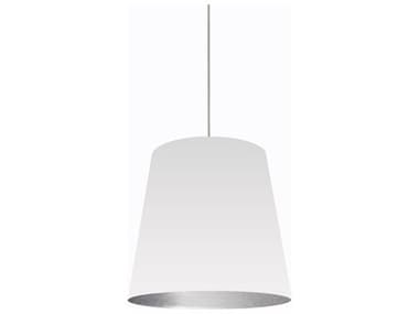 Dainolite Oversized Drum 1-Light Polished Chrome White Pendant DNODM691