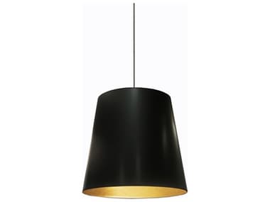 Dainolite Oversized Drum 1-Light Polished Chrome Black Gold Pendant DNODM698