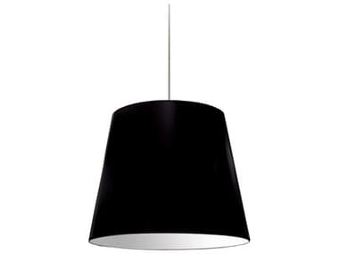 Dainolite Oversized Drum 1-Light Black Polished Chrome Silver Pendant DNODM797