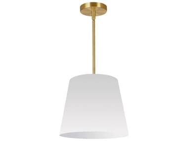Dainolite Oversized Drum 1-Light Aged Brass White Pendant DNODRS790