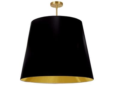 Dainolite Oversized Drum 1-Light Black Aged Brass Gold Pendant DNODRXL698