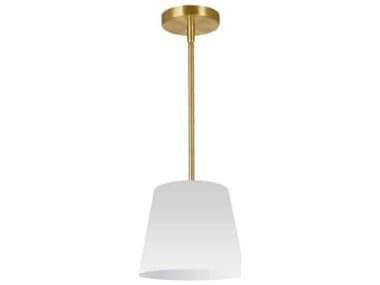 Dainolite Oversized Drum 1-Light Aged Brass White Mini Pendant DNODRXS790