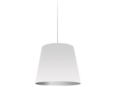 Dainolite Oversized Drum 1-Light Polished Chrome White Pendant DNODS691