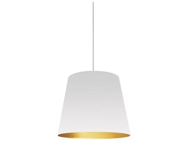 Dainolite Oversized Drum 1-Light Gold White Pendant DNODS692