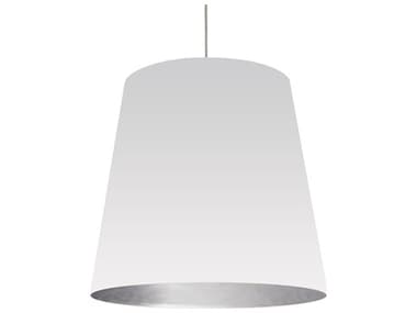 Dainolite Oversized Drum 1-Light Polished Chrome White Pendant DNODXL691