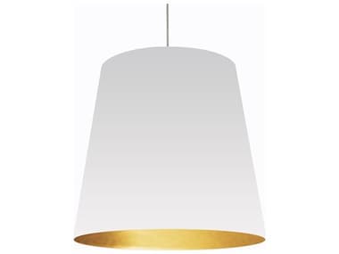Dainolite Oversized Drum 1-Light Polished Chrome White Pendant DNODXL692