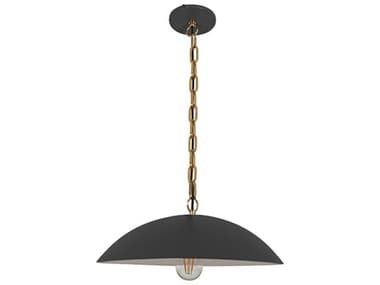 Dainolite Ofelia 1-Light Matte Black Aged Brass Dome Pendant DNOFE151PMBAGB