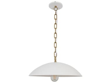 Dainolite Ofelia 1-Light Matte White Aged Brass Dome Pendant DNOFE151PMWAGB