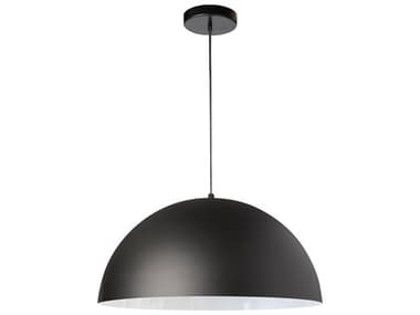 Dainolite Ofelia 1-Light Matte Black White Dome Pendant DNOFE161PMB