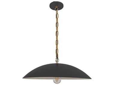 Dainolite Ofelia 1-Light Matte Black Aged Brass Dome Pendant DNOFE191PMBAGB