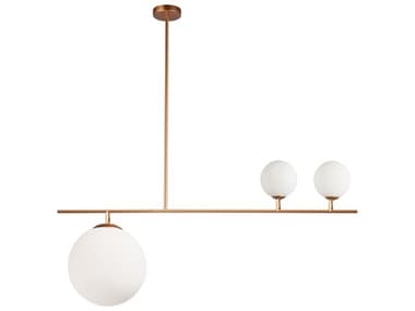 Dainolite Orion 3-Light Gold Globe Linear Island Pendant DNORN363PGLD